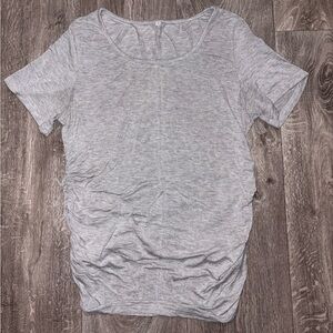 Casual Heather Gray Women's Short Sleeve MATERNITY Tee